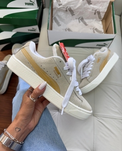 Suede XL Prime Bege/Ouro (Couro)