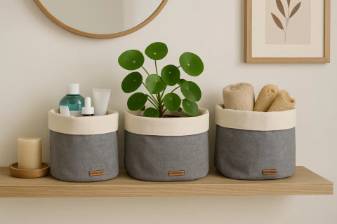 Set x 3 Canastos organizadores 15x20cm color gris - comprar en línea
