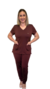 Scrub Dama Basic - Marrom Chocolate