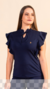 Blusa de babado Dama Fly - Azul - (só a parte de cima do scrub) - Marinho