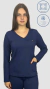 Blusa Flexy Manga Longa - Azul Marinho - comprar online
