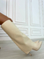 Sarah - Bota Off White Cano Longo Salto Fino - loja online