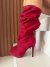 Diana - Bota Bordô Slouch Salto Fino - Bela Angel