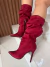 Diana - Bota Bordô Slouch Salto Fino - comprar online
