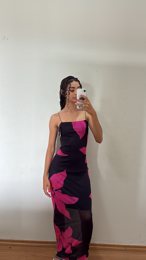 Vestido Scandal Tule Florido