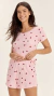 Pijama Feminino Canelado com Estampa de Joaninha