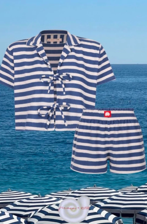 collab estile the stripped set in navy