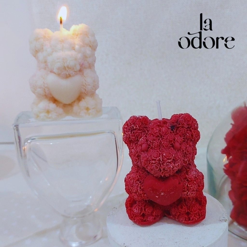 Vela Aromática em formato de Urso Florido - La Odore