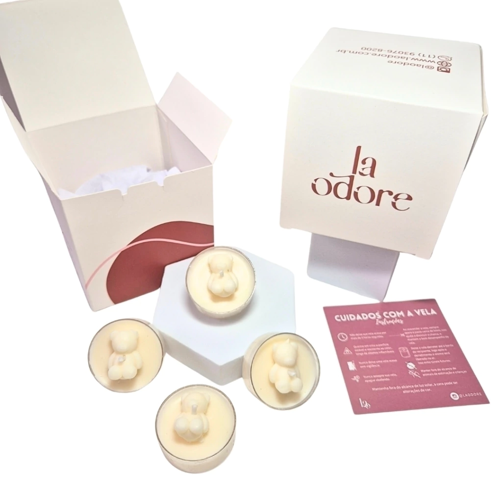 Kit 4 Mini Velas Aromáticas no formato de Ursinho - La Odore