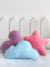 Trio de Almofadas Decorativas - Roxinho, Rosa Chiclete e Azul