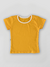 Conjunto Infantil Manga Curta e Calça - Amarelo Solar - Minha Vó Que Fez 