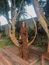 Raquel's Safari Chic: Vestido Chemise Manga Longa em Animal Print