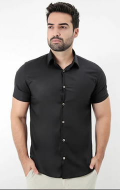 Camisa manga curta-Slim Fit Básica