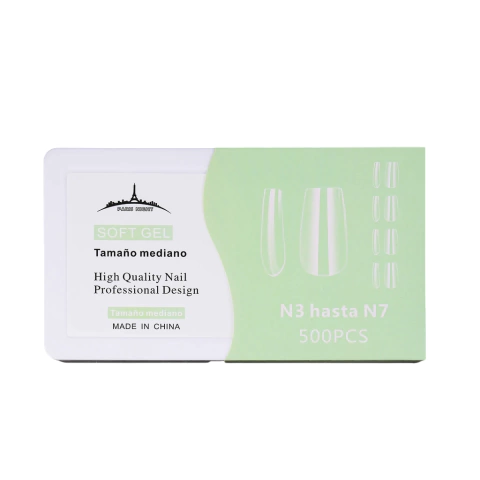 Tips Soft Gel Cuadrados Mediano talles 3 a 7 - Paris Night - comprar online