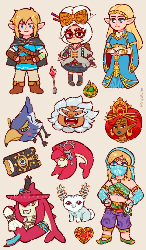 Cartela de Adesivos BOTW