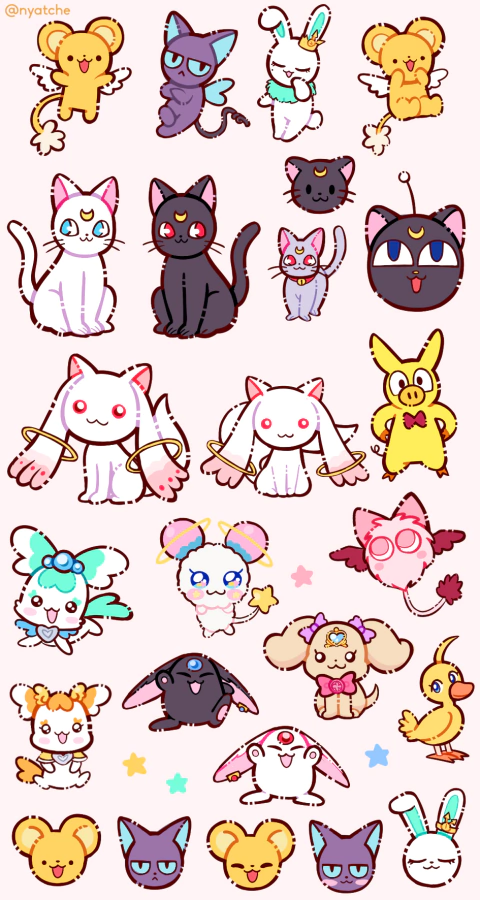 Cartela de Adesivos Mascotes Mágicos