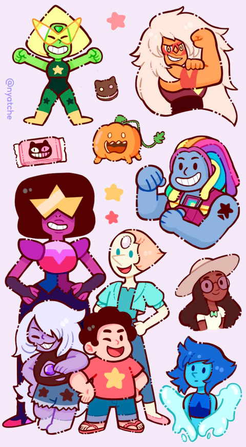 Cartela de Adesivos Steven Universe