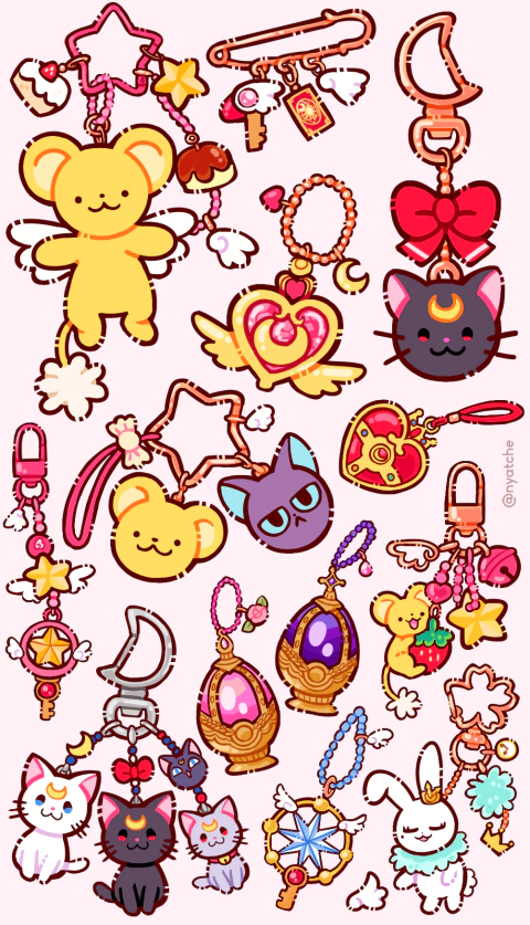 Cartela de Adesivos Bugigangas e Cacarecos Magical Girls - comprar online