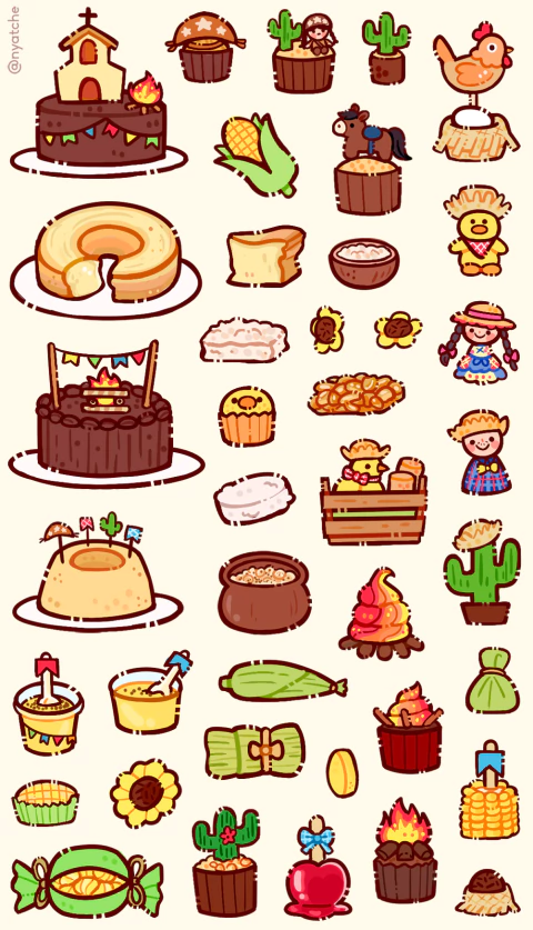 Cartela de Adesivos Comidas São João - comprar online