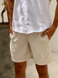 SHORT LINHO NATURAL - Porto Braive