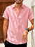 CAMISA LINHO MANGA CURTA ROSA CLARO - comprar online