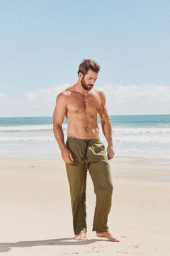 CALÇA LINHO VERDE MILITAR