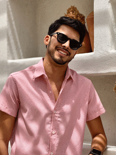 CAMISA LINHO MANGA CURTA ROSA CLARO na internet
