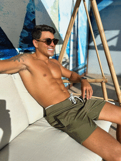 BOARDSHORT MALIBU VERDE MILITAR COM CINZA