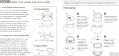 COADOR DE CAFÉ COM FILTRO PERMANENTE MONO VERMELHO - loja online