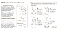 KIT COM 2 UNIDADES DE COADOR DE CAFÉ COM FILTRO PERMANENTE MONO MARROM