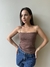 Blusa Vivi Alça Brilho Marrom na internet