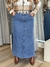 Saia Jeans Midi Com Fenda