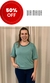 Blusa Malha Elástico Manga 3/4 Plus Size