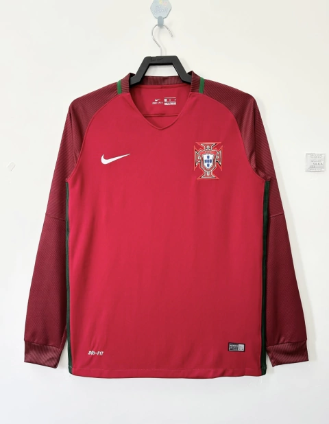 Camiseta Retro Portugal 2016 Manga Larga