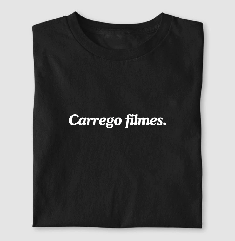 "Carrego filmes" – Camiseta Coleção Analógica, Dani Justus