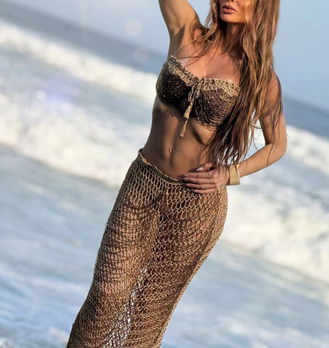 Top crochê Lauren dourado