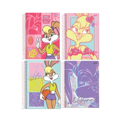 CADERNO ESPIRAL UNIV 1M. 80FLS LOLA BUNNY JANDAIA
