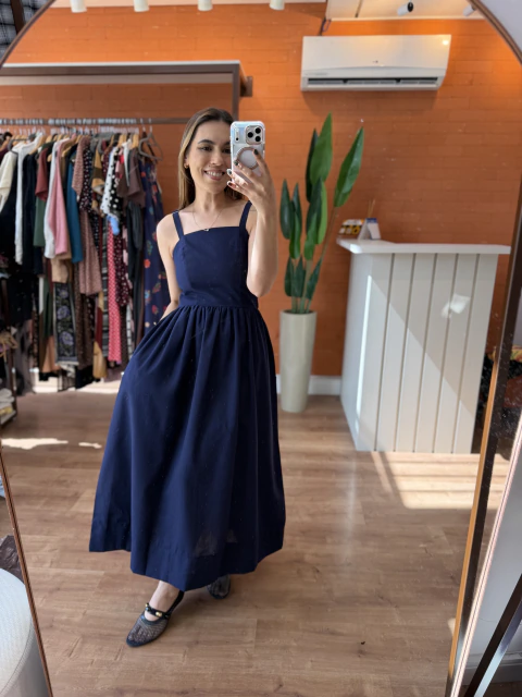 Vestido Celine Azul Marinho