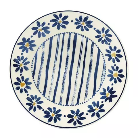 PRATO FUNDO DE CERÂMICA DONNA MAGARIDAS 21,5CM - BIONA