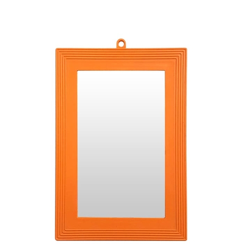 ESPELHO COM MOLDURA DE PLÁSTICO LARANJA N16 - BUDEPLAST