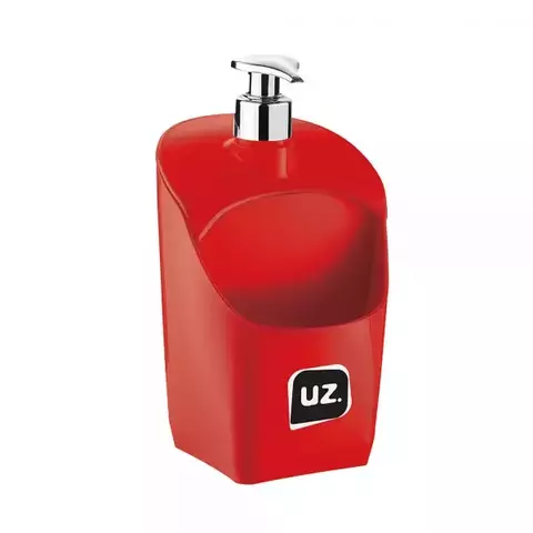 PORTA DETERGENTE E ESPONJA DE PLÁSTICO VERMELHO - UZ