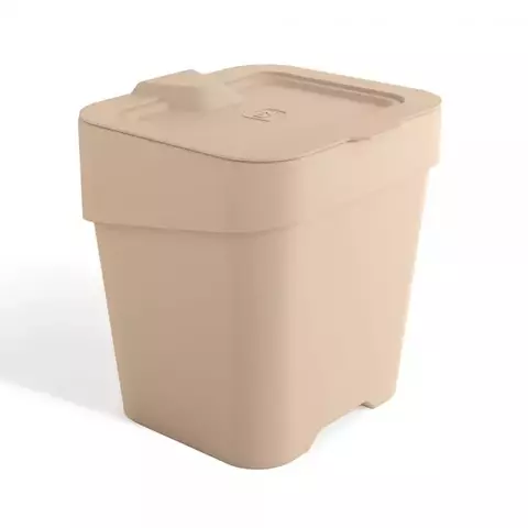 LIXEIRA PARA PIA DE PLÁSTICO COM TAMPA SLIM CAPUCCINO 2,5 LITROS - UZ