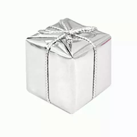 CAIXINHA DE PRESENTE PARA ÁRVORE DE NATAL COM 12 PEÇAS 2CM PRATA - FU XING