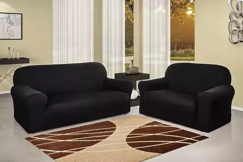 CAPA PARA SOFÁ BEM ESTAR PARA 2 E 3 LUGARES PRETO - ADOMES