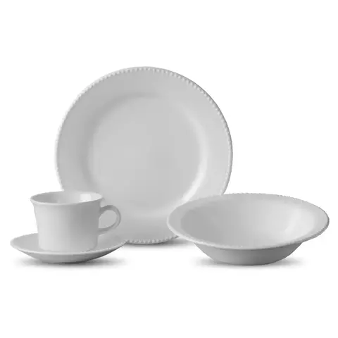 APARELHO DE JANTAR/CHÁ PERLA BLANCO 16 PEÇAS - DOLCE HOME