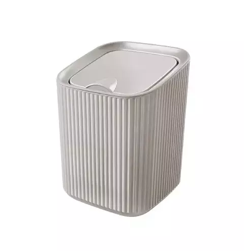 LIXEIRA DE PLÁSTICO COM TAMPA CINZA CLARO 1,25 LITROS - USUAL PLASTIC