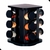 PORTA TEMPEROS DE VIDRO COM BASE GIRATÓRIA 12 POTES 85ML BLACK - BELOVIDRO