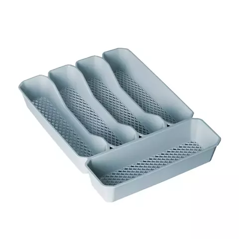 PORTA TALHERES DE PLÁSTICO SEM TAMPA 5 DIVISORIAS GREY - PARAMOUNT - comprar online