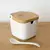 SALEIRO DE PORCELANA COM TAMPA DE BAMBU E COLHER 300ML - LYOR - comprar online