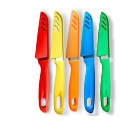 Faca Aço Inox Afiada com Bainha Capa Protetora Cozinha Pesca Camping Faquinha Colorida na internet